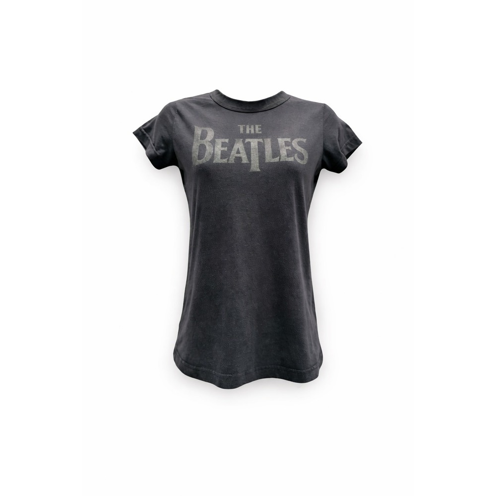 The Beatles Graphic T Shirt Womens Size S Gray Band T Shea Stadium Vintage Style - Picture 1 of 6